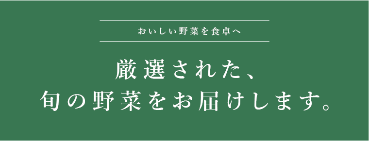 厳選された、旬の野菜をお届けします。